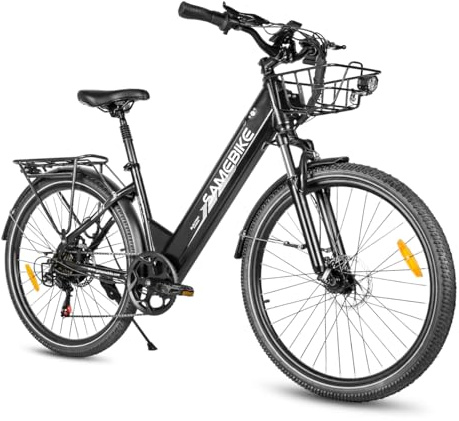 SAMEBIKE rs-a01 pro Elektrofahrrad 26 Fat Tire E-Fahrrad,540WH Akku,Max.Reichweite bis zu 40-120km, Off-Road Mountainbike mit Gemüsekorb,City EBike Herren Damen