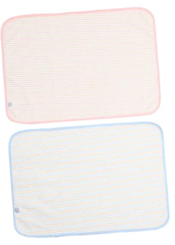 Matelas à Langer Bébé Lavable Imperméable Respirant Bleu, 2 Pièces | Coton, Usage Lit et Poussette, Protège la Surface Saleté, Format Pratique
