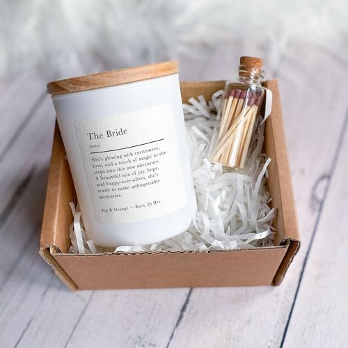 Pomchick - Bride Candle Gift | Wedding Day Scented Candle for Bride to Be | Engagement, Hen Party or Bridal Shower Keepsake Gift