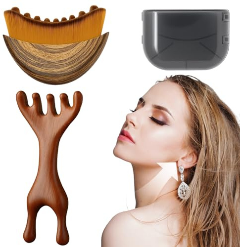 2 Stück Lymphbürsten Gesicht, Gesichtsbürste Mit Aufbewahrungsbox, Tragbare Lymphdrainage Bürste Gesicht Set, Trockenbürsten Massagebürste Für Kieferkonturierung Sanfte Massage