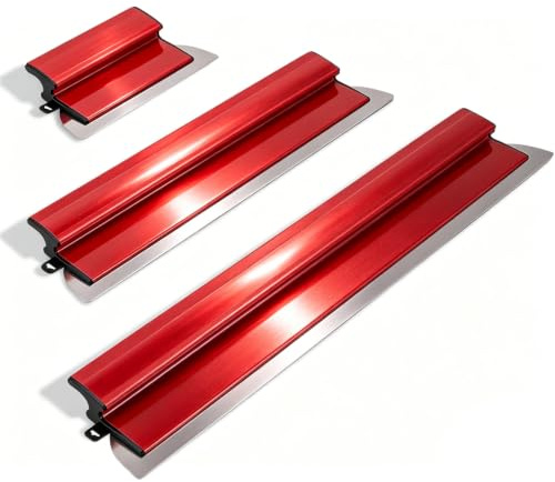 Flächenspachtel Set, 3 teiliges Spachtelwerkzeug 25/60/80cm Fassadenspachtel Spachtel Set mit Z-Griff, Multifunktionales Glättungsspatel Kit für Maler-, Abbruch-, Trockenbau- und Putzarbeiten