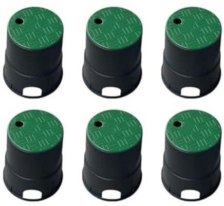 MoSundi Scatola con valvola di irrigazione antiscivolo in polipropilene (PP), 15,2 cm, confezione da 6, per giardino, prato e cortile, durevole e rinforzato per sepoltura a terra