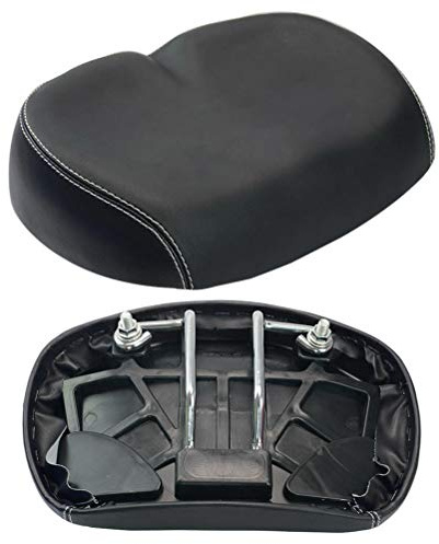 Sella per bici Tyenaza, Sella per bici con imbottitura morbida e comfort extra, ampio, grande, antiscivolo, impermeabile, confortevole (black)