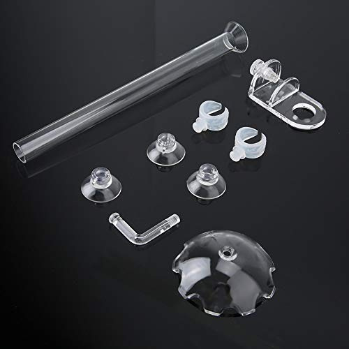 Tnfeeon Tubo de Alimentación de Camarones de 3 Uds, Alimentador de Camarones Acrílico con Clamp/Holder de Soporte, Cuenco de Alimentación de 20cm para Acuario y Peces (20 centímetros)