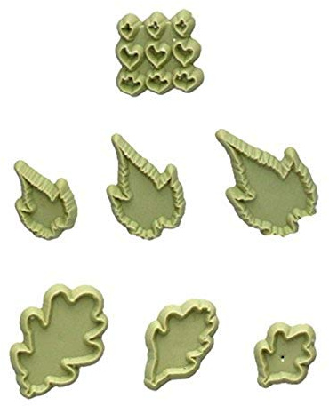 JEM 103FF057 Set de 7 Emporte Pièces Feuilles, Plastique, Blanc, 14 x 2 x 18 cm 103FF057