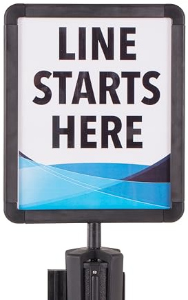 US Weight - U2513 Plastic Stanchion Sign Holder with Plexiglass Covers for USW ChainBoss and Sentry Stanchions