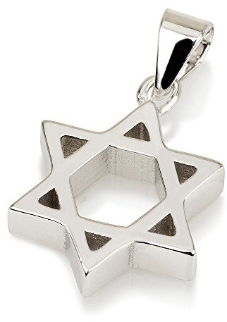 Davidstern-Anhänger mit Kette aus 925er Sterlingsilber.