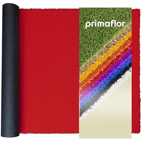 Primaflor Kunstrasen Fun4You | 200 x 100 cm | Rot | 12 mm | UV-stabil | wasserdurchlässig | Rasenteppich für Außenbereich | Outdoor-Bodenbelag als Bootsdeckbelag & für Sport