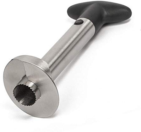 Aeromdale Edelstahl Ananasschäler, Ananas-Entkerner, Ananasschneider – All-in-One-Küchengerät für gewürfelte Obst-Ringe (schwarz und silber)
