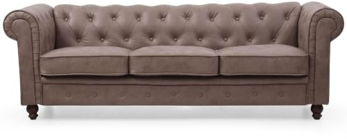 Menzzo Grand Canapé Chesterfield 3-Sitzer Sofa Vintage