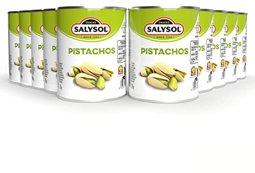 SALYSOL | Pistachos aperitivos salados envasados al vacío 10x36 gramos.