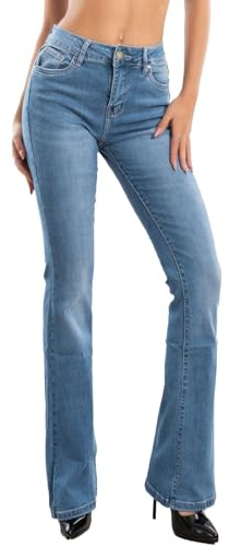 Toocool Jeans Mujer, Pantalones Stretch Mujer, Pantalones Acampanados Vaqueros Mujer de Algodón, Leggings Acampanados Mujer AF108 [M, Bh6432 Azul]