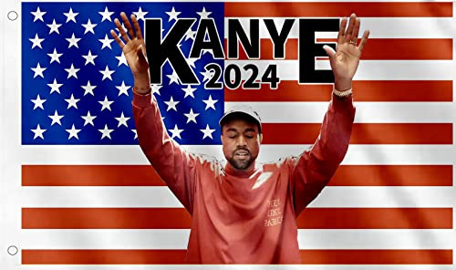 WENWELL Kanye 2024 Flagge, Wandteppich, 90 x 152 cm, USA-Flagge für Innen- und Außenbereich, robustes Polyestergewebe, UV-beständig, für Partys, Sportveranstaltungen, Festivals, rot/weiß/blau