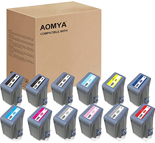 Aomya 12-Farben Kompatible Tintenpatrone Ersatz für Canon PFI-1000 PRO-1000 Verwendung in imagePROGRAF PRO-1000 0545C006 80ml (MBK PBK C M Y R GY B PGY PC PM CO)