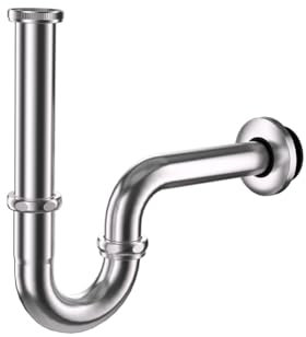 DETBOM Universal Siphon für Waschbecken (Lang Tauchrohr),Abflussrohr Genormten 11/4 Edelstahl rostfrei sifon, Geruchsverschluss,Siphon Waschbecken,Röhrensiphon Ablaufgarnitur inkl Gummimanschette