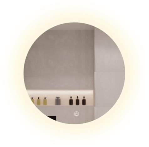 SensaHome – Runder Badezimmerspiegel ohne Rahmen mit LED-Beleuchtung – dimmbar – Wandspiegel – 70 cm