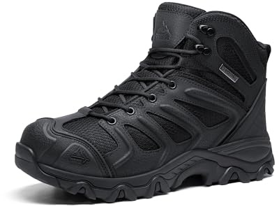NORTIV 8 Chaussures De Randonnée Montante Bottes Hommes Imperméables pour Extérieur,Size 44.5W,Tout Noir,160448_M-W