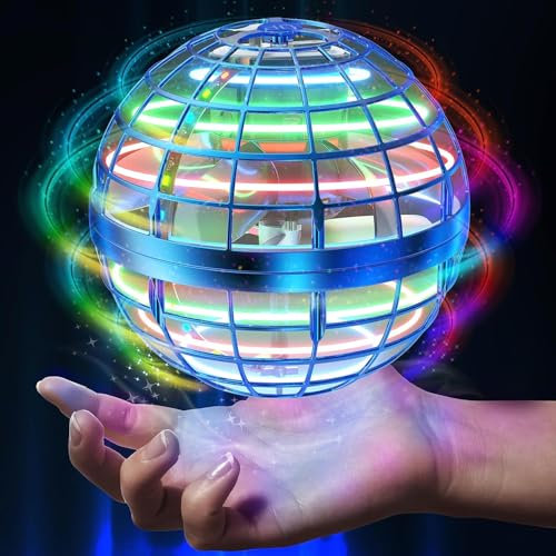 Hoofun Fliegender Ball, 2024 Flying Spinner, Magischer Ball mit RGB Licht, Magic Hover Schwebe Ball, UFO Zauberball, Bumerang Spielzeug Drohne Geschenke für 6,7,8,9,10,11,12+ jährigen Kinder(Blau)