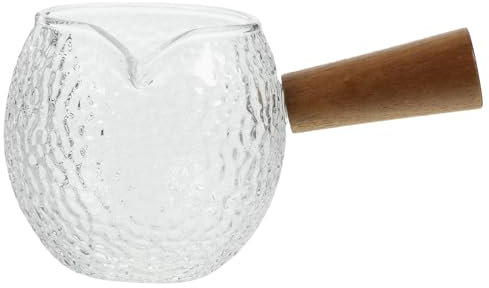 Cabilock 1stück Wooden Handle Glass Creamer Pitcher Eleganter Milchkrug Aus Mit Holzgriff Für Kaffee Und Getränke Für Zuhause Oder Restaurant