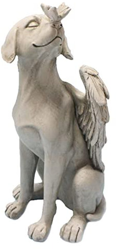 Cyrank Engel-Hunde-Gedenkstatue, Hunde-Gedenksteine, Handgeschnitzt, Lebendiger, Exquisiter Gartenstein, Kleine Tier-Erinnerungsskulptur, Haustiere, Grabstein, Harz, Hund, Trauer, Verlust, Geschenk