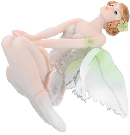 BESPORTBLE 1stk Blumenfee Ornament Resin Fairy Ornaments Weihnachtliche Tischfigur Car Adornment Feenfiguren Aus Harz Decor Zubehör Schreibtisch Mädchen Umweltharz Weiß