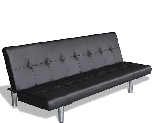 Gecheer Sofabett Schlafsofa Loungesofa Gästesofa Polstersofa Stoffsofa Bettcouch Sofa Mit Schlaffunktion Schlafcouch Wohnzimmer Multifunktionale Sofa 168 x 77 x (61,5/64/66) cm (L x B x H) Schwarz