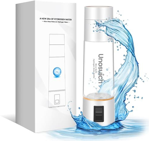 Unosuich Best Hydrogen Water Bottle, 10th Gen Hydrogen Water Bottle Generator/Ionizer, Micro Nano SPE PEM Tech H2 Gas Infused/Hydrogenated Water, Healthy Water Pitcher Machine, Rejuvenate Skin