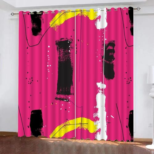 Generisch Streifenvorhang mit Ösen Blickdicht H280 x B140 cm, Verdunkelungsvorhänge für Schlafzimmer und Wohnzimmer, sorgt für Ruhe und schützt vor Sonnenlicht und Lärm