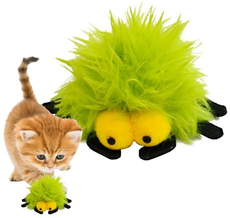 Plüschspielzeug für Spinnenkatzen, Katzenbälle für Katzen, weiches Kätzchen mit Feuerstein, interaktiv, Spielzeug mit Glocken und Katzengras, Plüsch für Katzen