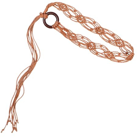 HORIALENCE Cintura Donna Intrecciata con Nappe, Cintura per Abiti in Cotone Lino, da Annodare, Stile Boho, per Feste e Vestiti
