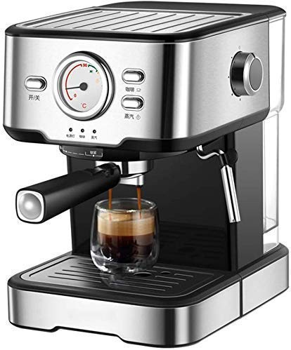 Machine à Café Machine à Café, Cafetière Ménagère Machine à Café à Expresso Maison Cafetière Semi-Automatique Mousse de Lait à Vapeur 1,5 l Espresso/20 Bar Intéressant, HUANGHAIQIU