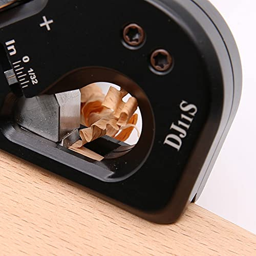Woodworks Chamfer Plane Double Cutter Design Depth Adjustable Wood Quick Trimming Tool for Woodworking Aluminum Alloy Black