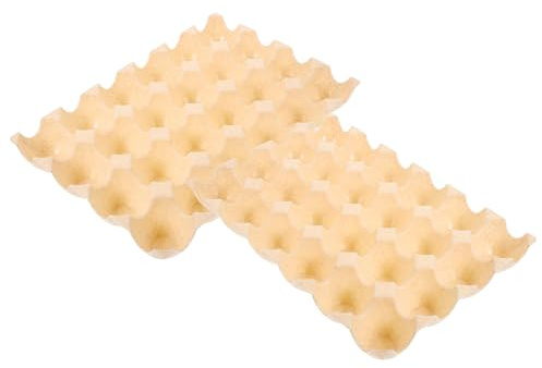 Veemoon Contenitore per Uova 2 Pezzi in Pp Beige Design Impilabile e Scanalature per Frigorifero, Salva Spazio e Protegge le Uova in Casa