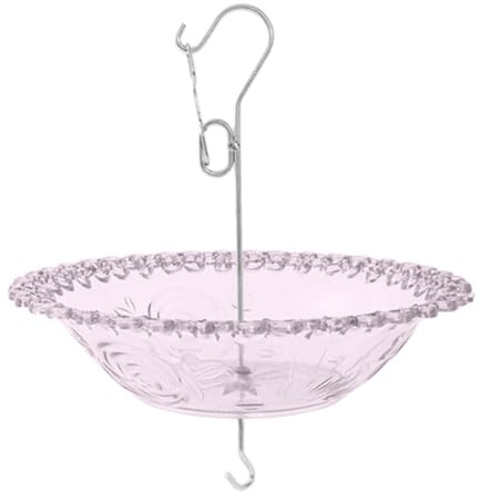 Lawnoval Mangeoire et baignoire à suspendre pour oiseaux sauvages en plastique, 23 x 24 cm, violet