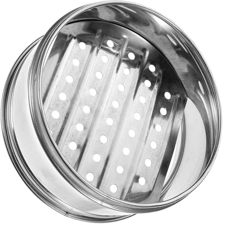 TOYANDONA Vaporera de Acero Inoxidable de 15.6 Cm sin Orejas, Bandeja Engrosada para Cocinar Verduras y Pescado, Inserto para Vaporera Comercial, Resistente y Fácil de Limpiar
