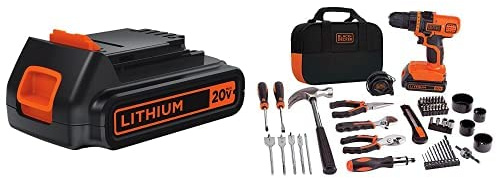 BLACK+DECKER LBXR20 20-Volt MAX Extended Run Time Lithium-Ion Cordless To with BLACK+DECKER LDX120PK 20V MAX Cordless Drill and Battery Power Project Kit