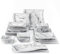 MALACASA Plates and Bowls Set, 26-Piece Dinner Sets with 6-Piece Dinner Plate/Soup Plate/Dessert Plate/Bowl and 2 Serving Platter, Marble Grey Porcelain Dinnerware Set Service for 6, Series Flora