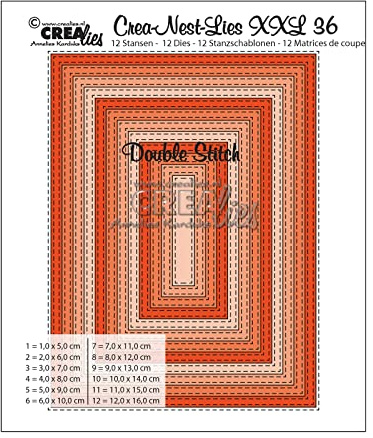 Crealies - Stanz- und Prägeschablonen - Double Stitch Rechteck