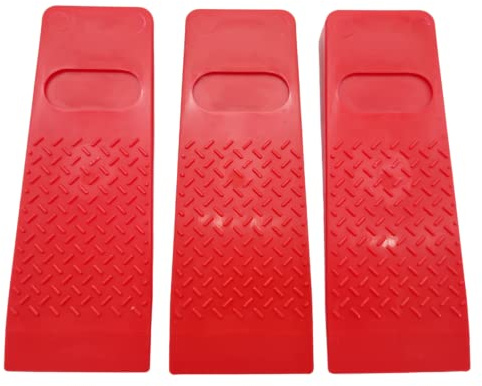HMH 3 x Shop Fällkeil 200x75x25mm Keile aus Kunststoff Rot Forst Zubehör schlagfest Fällheber Forstkeil Hubhöhe 25mm Keil zum kontrollierten Fällen von Bäumen