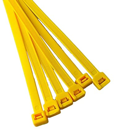 On1shelf® Lot de 50 Colliers de Serrage Plastique, Serre-câbles de qualité supérieure - 750 mm x 9 mm - 76,2 cm - En Nylon Solide et Long - Jaune