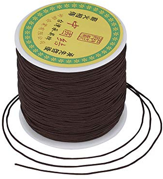 Craftdady - Cordoncino in nylon intrecciato per perline da 0,8 mm, per nodi cinesi, macramè, braccialetti fai da te, collane e gioielli, da 91 metri, colore:marrone cocco