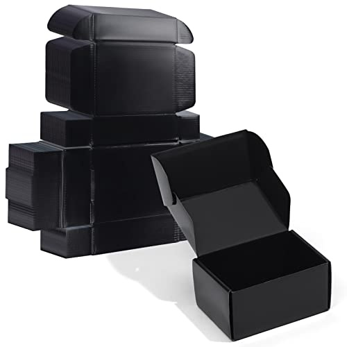 ZBEIVAN 15,2 x 10,2 x 7,6 cm, schwarze kleine Versandkartons aus Wellpappe, 20 Packungen für Verpackung von kleinen Unternehmen
