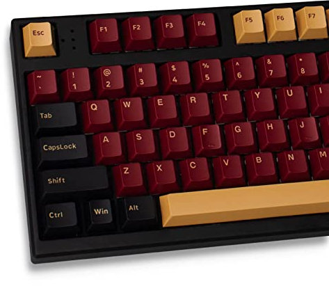 Rote Samurai-Tastenkappen-Set, 164 Tasten, PBT Doubleshot-Tastenkappen, Kirschprofil, benutzerdefinierte Tastatur-Tastenkappen für Cherry MX 61/64/68/84/87 mechanische Tastaturen