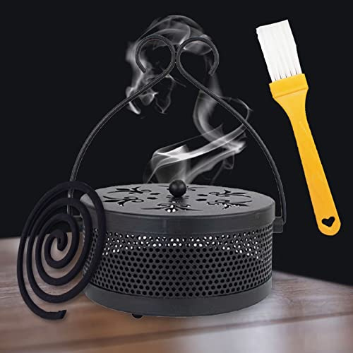 Support de Bobine de Moustique,Mosquito Coil Holder Support Bobine Moustique Classique en Spirale à Moustiquaire,Boîte à Mosquito Coils Box,Support de Bobine de Moustique rétro en Spirale avec Poignée