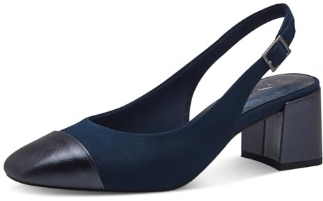 MARCO TOZZI Donna Décolleté morbido Feel Me plantare morbida fodera interna Vegano Vegano, blu (NAVY COMB), 37 EU