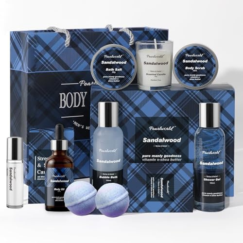 PEARLWORLD - Havsdoft spa gåvor badset för män hudvård set jul födelsedag män spa gåva spa gåva