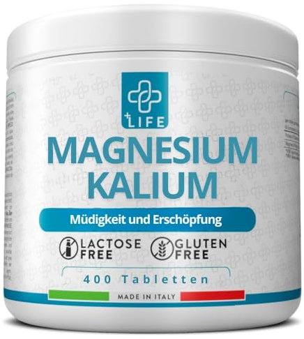 Magnesio Y Potasio 400 Comprimidos PiùLife, Suplemento Para El Cansancio Y La Fatiga, Citrato De Potasio Y Magnesio, Sales Minerales, Recuperador Muscular, Sistema Nervioso, Equilibrio Electrolitos