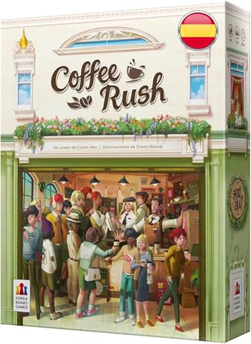 Korea Board Games Coffee Rush, Juego de Mesa de Estrategia para Adultos y Familias, Conviértete en el Mejor Barista, A Partir de 8 Años, De 2 a 4 Jugadores, 30 Minutos por Partida, Español