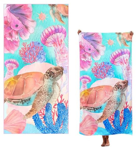 Irunfast Large Beach Towel, 180 * 80cm Extra Large Beach Towels for Adults Lightweight Beach Bath Towel Quick Dry Sand Free Beach Towel for Travel, Swimming, Holiday