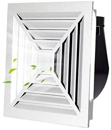 Ventilatore di Scarico Ventola di scarico a soffitto integrato, ventola di ventilazione silenziosa da 30 × 30 cm con pannello alla griglia, ventilatore ventilante a soffitto quadrato con valvola di co